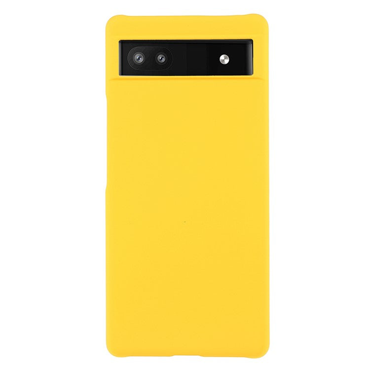 Anti-dust Glossy Surface Rubberized Hard PC Phone Covering Protective Phone Case for Google Pixel 6a - Yellow