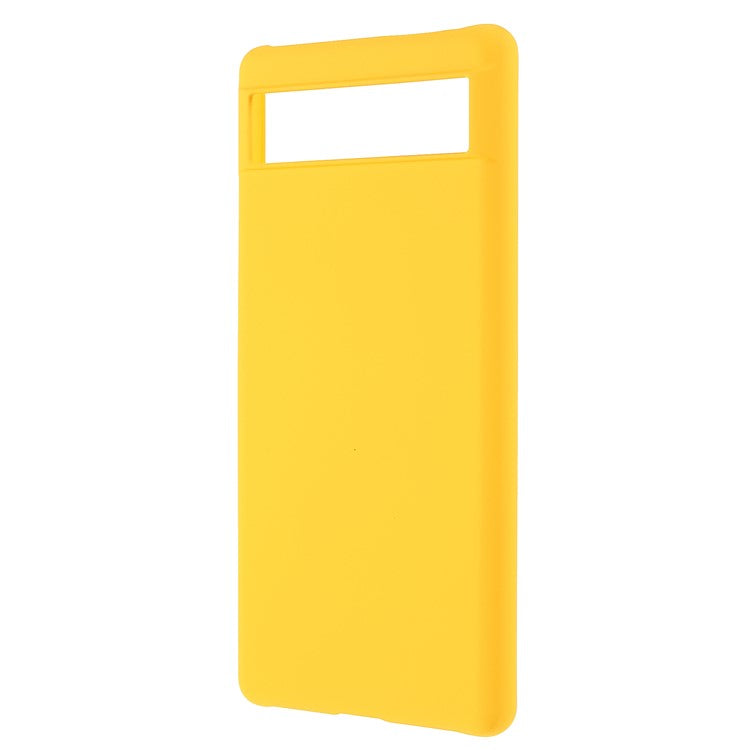 Anti-dust Glossy Surface Rubberized Hard PC Phone Covering Protective Phone Case for Google Pixel 6a - Yellow