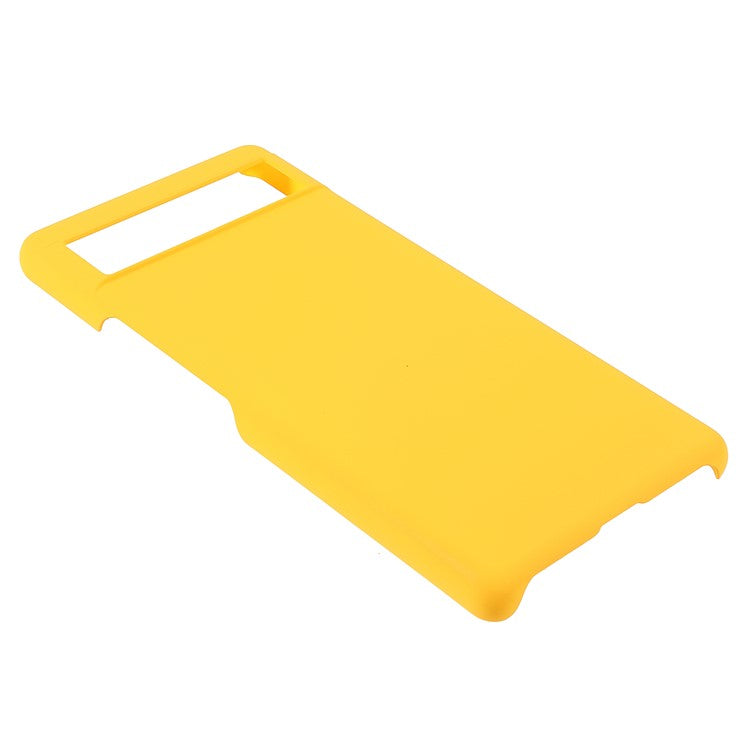 Anti-dust Glossy Surface Rubberized Hard PC Phone Covering Protective Phone Case for Google Pixel 6a - Yellow