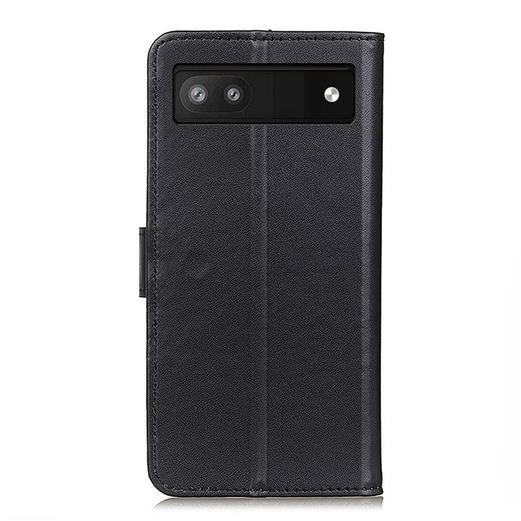 Anti-Drop Flip Folio PU Leather Shell Foldable Stand Design Wallet Phone Case for Google Pixel 6a - Black