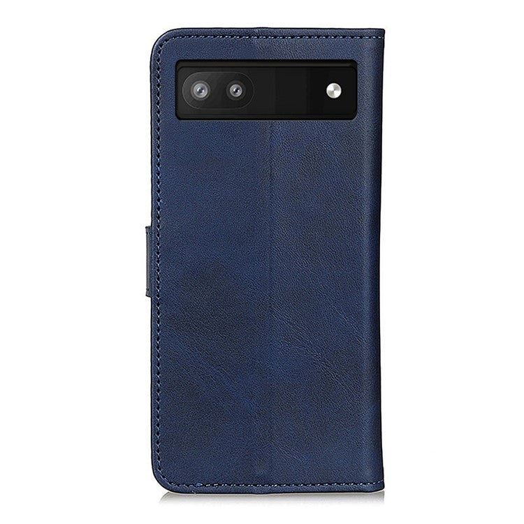Textured PU Leather Phone Cover with Stand Wallet Feature for Google Pixel 6a - Blue