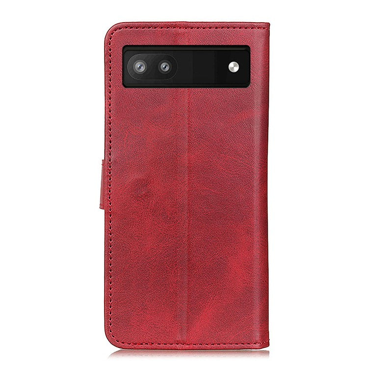 Textured PU Leather Phone Cover with Stand Wallet Feature for Google Pixel 6a - Red