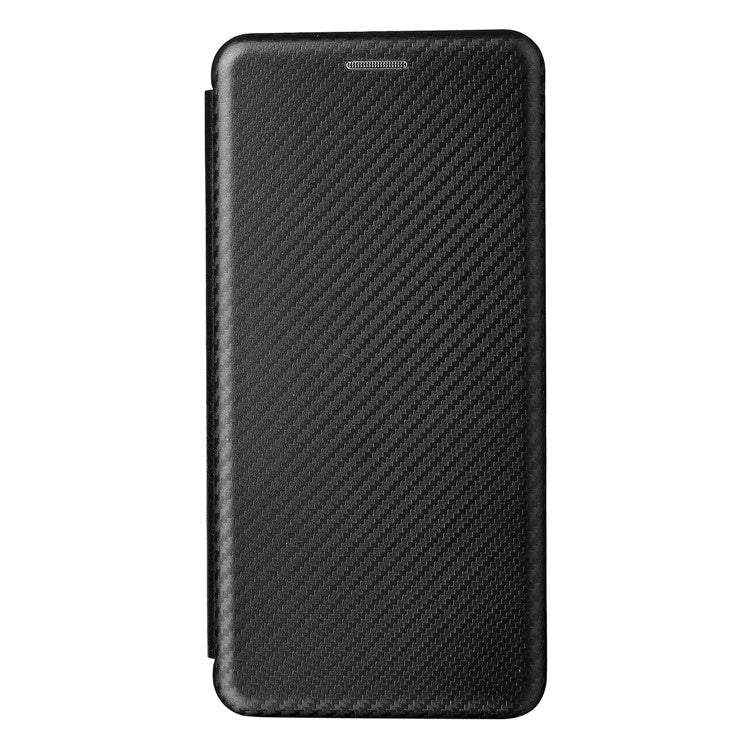 Carbon Fiber Texture Magnetic Auto-absorbed Leather Phone Case Protective Cover with Stand and Card Slot for Google Pixel 6a - Black
