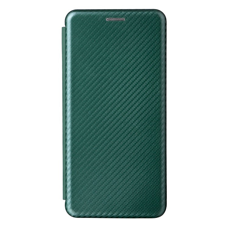 Carbon Fiber Texture Magnetic Auto-absorbed Leather Phone Case Protective Cover with Stand and Card Slot for Google Pixel 6a - Green
