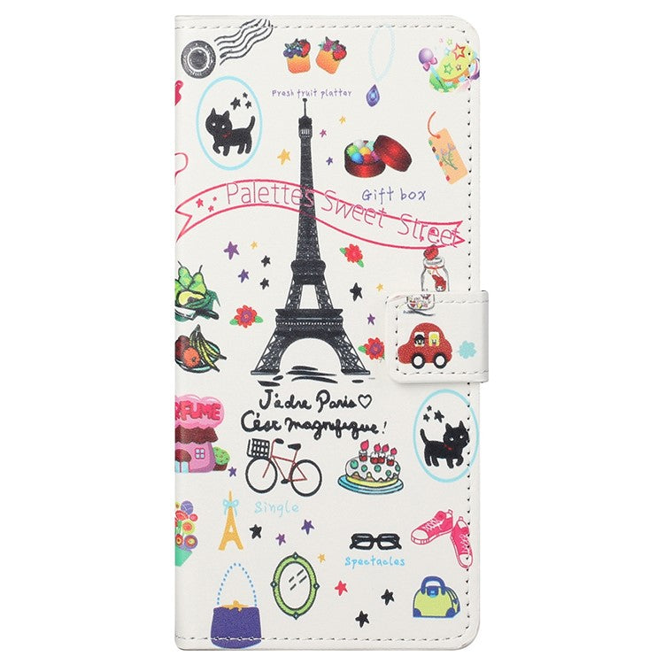 Pattern Printing TPU + PU Leather Stand Magnetic Closure Flip Case with Card Slots and Cash Pocket for Google Pixel 6a - Iron Tower