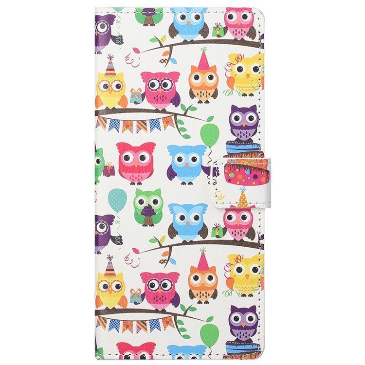 Pattern Printing TPU + PU Leather Stand Magnetic Closure Flip Case with Card Slots and Cash Pocket for Google Pixel 6a - Cute Owls