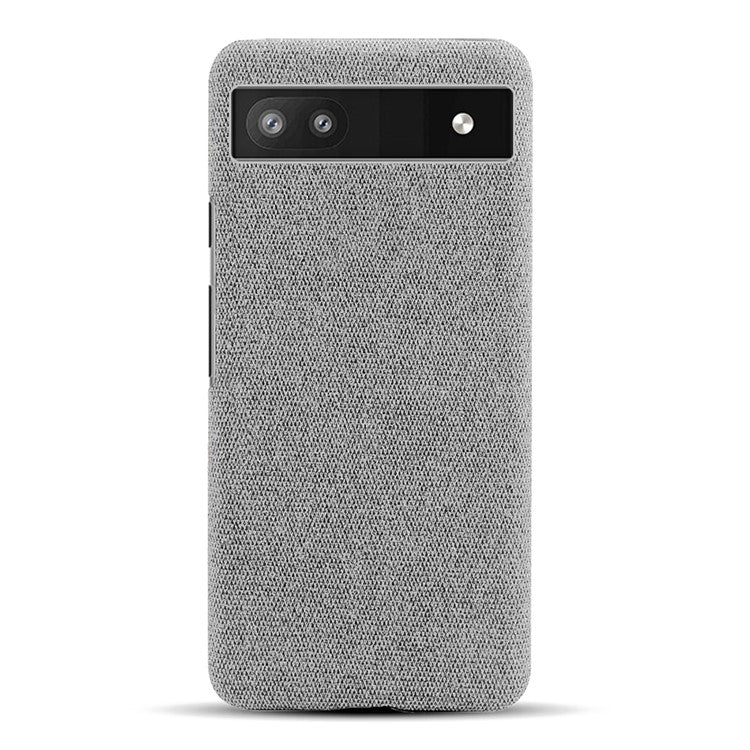 Cloth Texture Coating Shockproof Hard PC Phone Case Shell for Google Pixel 6a - Light Grey