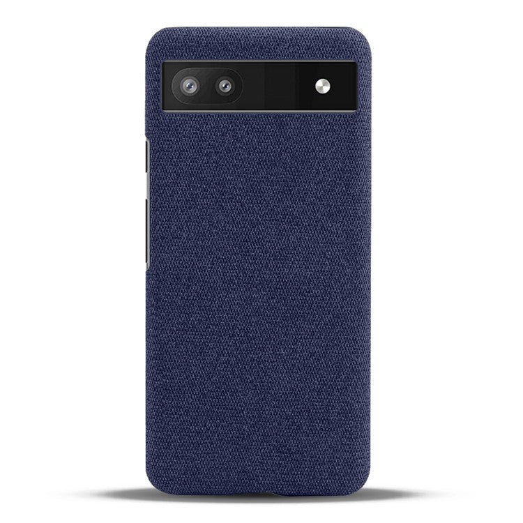 Cloth Texture Coating Shockproof Hard PC Phone Case Shell for Google Pixel 6a - Blue