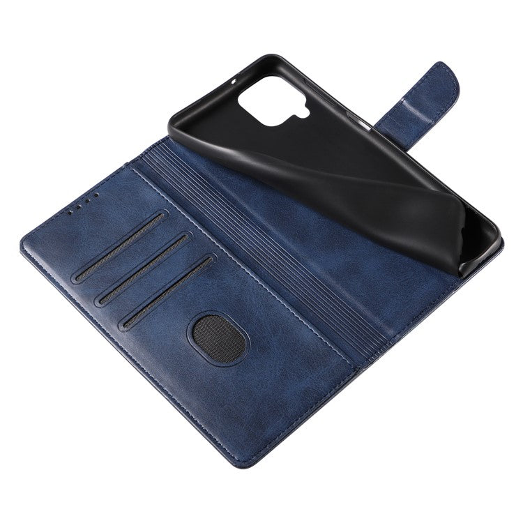 Folio Flip Magnetic Clasp Textured PU Leather + Soft TPU Phone Cover Case for Google Pixel 6 Pro - Blue