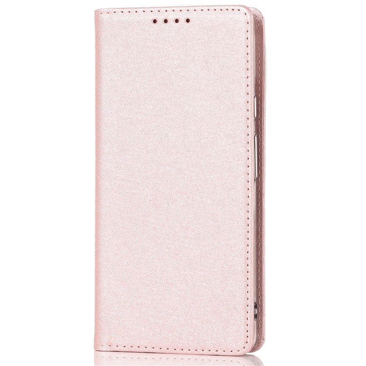 For Google Pixel 6 Anti-scratch Phone Case Anti-fall Shockproof Silk Texture Leather Wallet Cover with Strap - Rose Gold