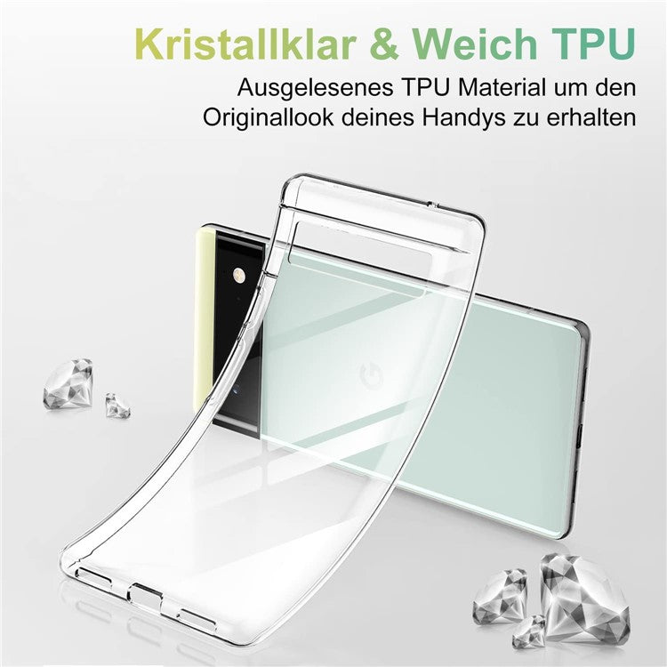 Lightweight Mobile Phone Case Clear Soft TPU Anti-Scratch Protective Phone Cover for Google Pixel 6a