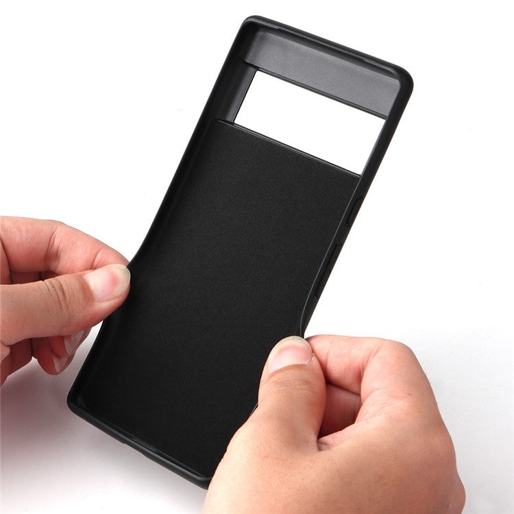 Adjustable Kickstand Design PU Leather Coated Phone Case Anti-fall Built-in Metal Sheet Cover for Google Pixel 6 - Marble Pattern/Grey