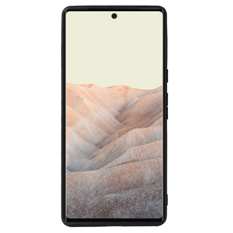 Lightweight PU Leather Coated Soft TPU + Hard PC Hybrid Protective Case for Google Pixel 6 - Cross Texture/Black