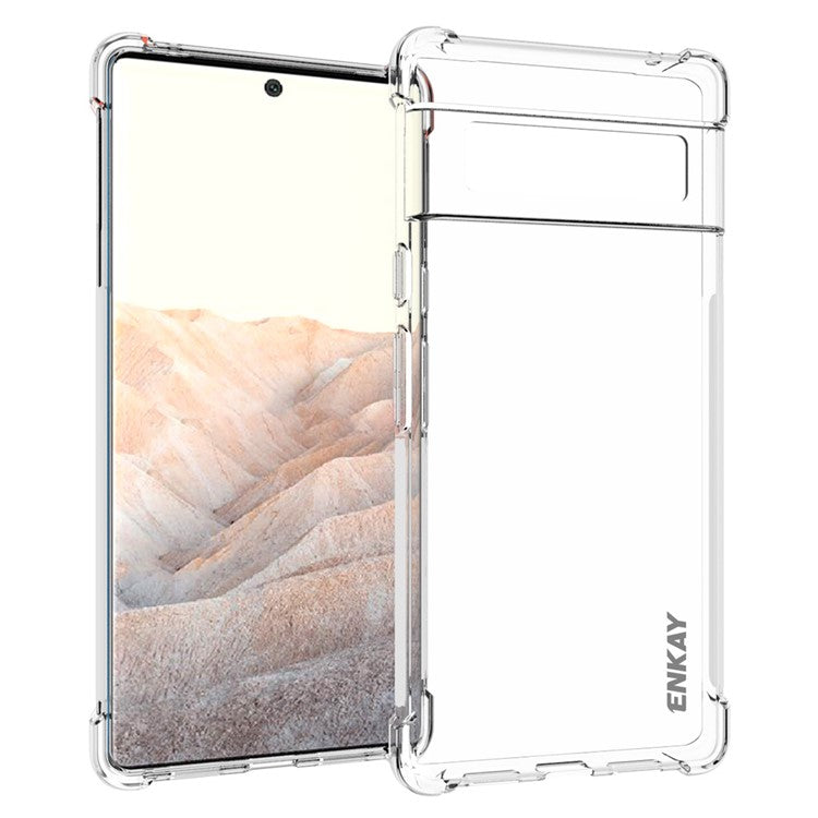 ENKAY HAT PRINCE Thickened Corners TPU Phone Case Transparent Protective Cover with Anti-slip Side Edge for Google Pixel 6 Pro