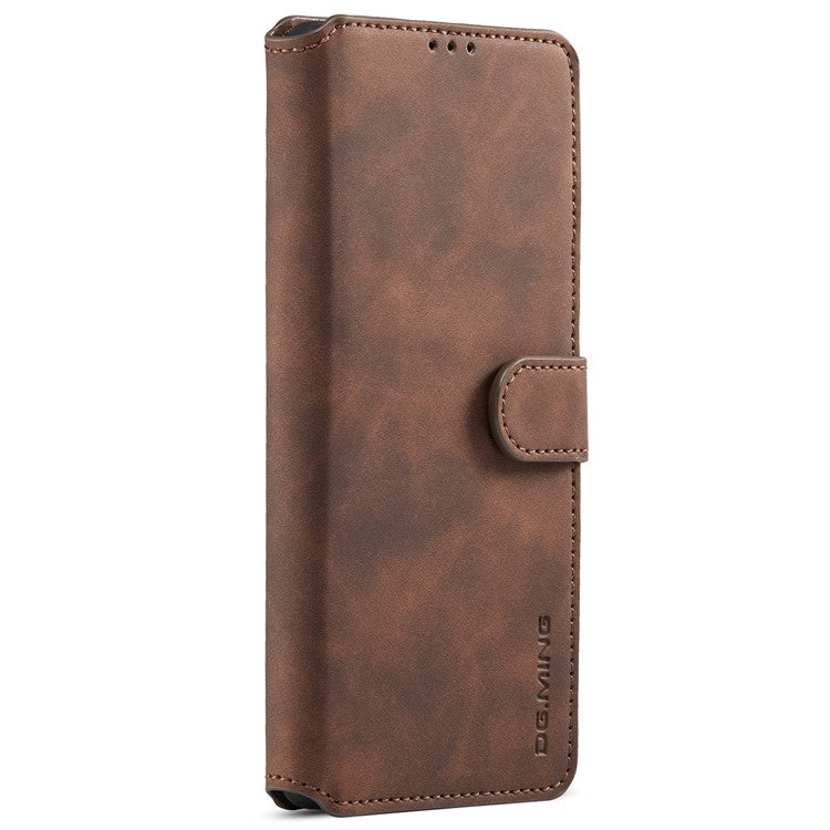 DG.MING Full Protection Retro Style PU Leather Cover Inner TPU Phone Case with Stand Wallet for Google Pixel 6 - Coffee