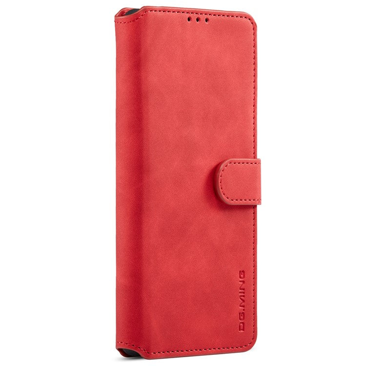 DG.MING Full Protection Retro Style PU Leather Cover Inner TPU Phone Case with Stand Wallet for Google Pixel 6 - Red