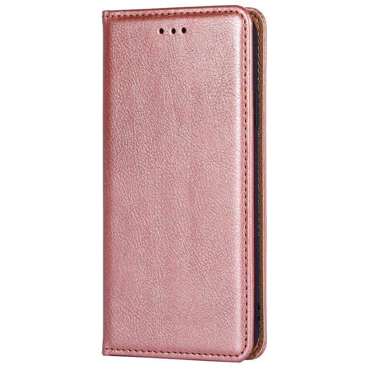 Flip PU Leather + TPU Bumper Stand Cover Wallet Auto-absorbed Phone Case for Google Pixel 6a  - Rose Gold