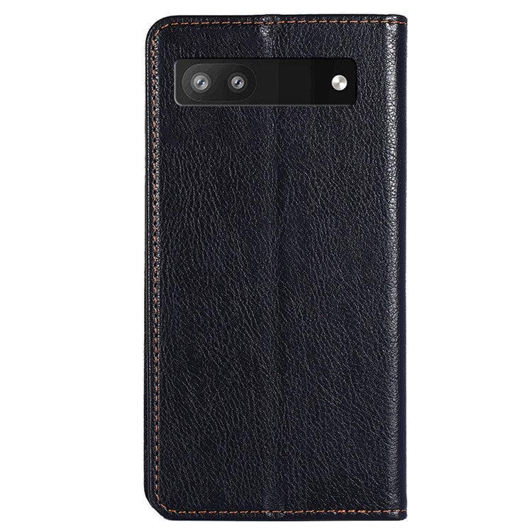 Flip PU Leather + TPU Bumper Stand Cover Wallet Auto-absorbed Phone Case for Google Pixel 6a  - Black