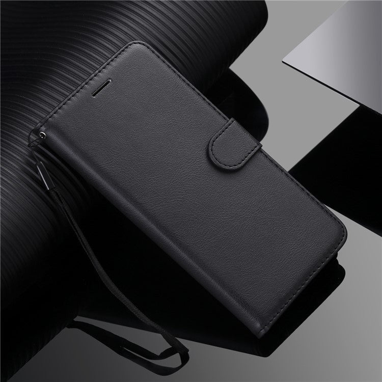 KT Leather Series-2 Stand Wallet Phone Case for Google Pixel 6a 5G, PU Leather + TPU All-round Protection Cover with Wrist Strap - Black