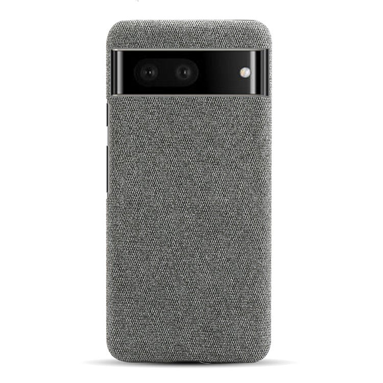 For Google Pixel 7 Drop Proof Solid Color Cloth Texture Protective Shell Hard PC Phone Case - Grey