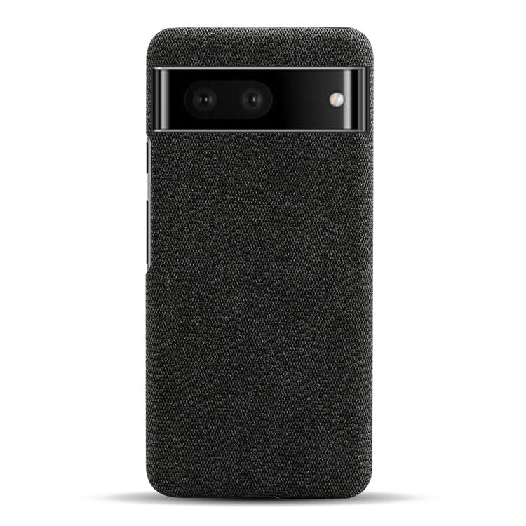 For Google Pixel 7 Drop Proof Solid Color Cloth Texture Protective Shell Hard PC Phone Case - Black