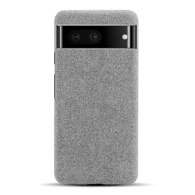 For Google Pixel 7 Drop Proof Solid Color Cloth Texture Protective Shell Hard PC Phone Case - Light Grey