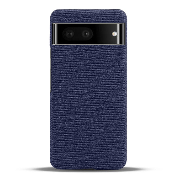 For Google Pixel 7 Drop Proof Solid Color Cloth Texture Protective Shell Hard PC Phone Case - Blue