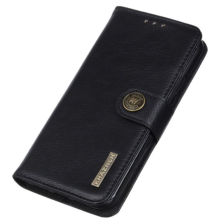 KHAZNEH For Google Pixel 7 Textured PU Leather Cell Phone Case Practical Wallet Flip Phone Cover Magnetic Shockproof Protective Shell with Stand Function - Black