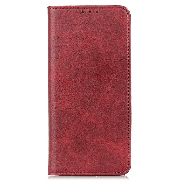 For Google Pixel 7 Pro 5G Magnetic Auto-absorbed Phone Cover Split Leather Stand Wallet Protective Case - Red