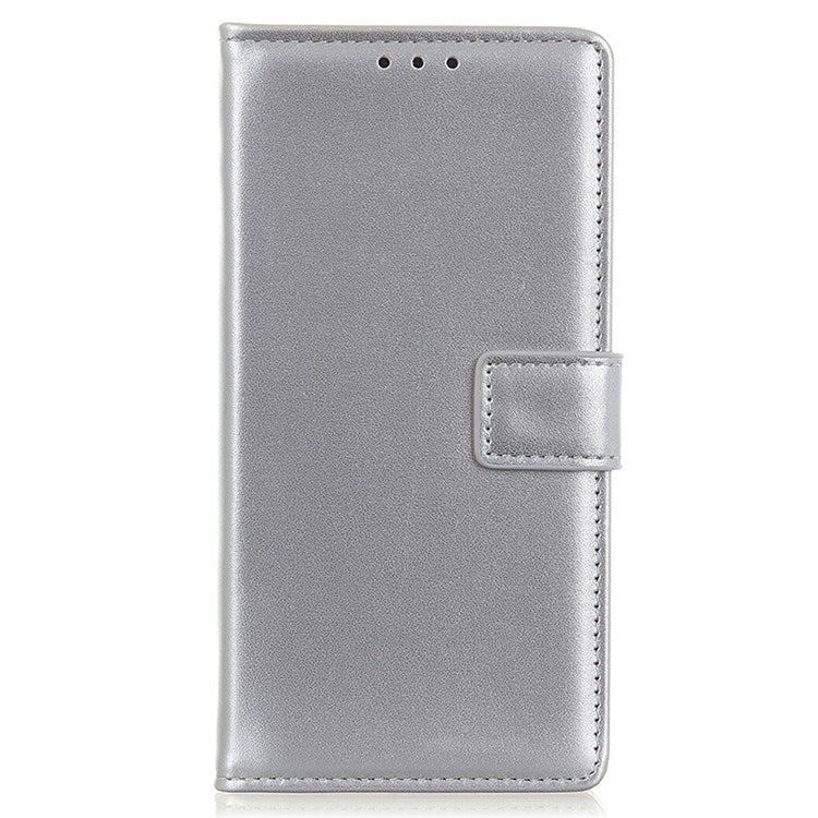 For Google Pixel 7 PU Leather Phone Cover Stand Wallet Inner TPU Flip Case - Silver