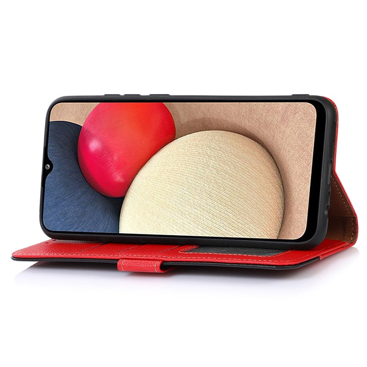 KHAZNEH For Google Pixel 7 RFID Blocking Function Litchi Texture Phone Case PU Leather Stand Wallet Cover - Red