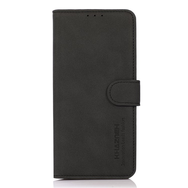 KHAZNEH Textured Leather Case for Google Pixel 7 Pro 5G Dual-sided Magnetic Clasp Stand Wallet Style Flip Phone Cover - Black