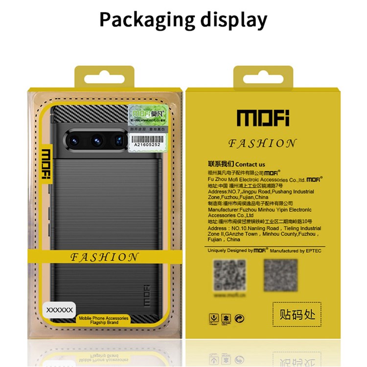 MOFI JK TPU Series-1 for Google Pixel 7 Pro 5G Soft TPU Back Cover Carbon Fiber Texture Brushed Surface Mobile Phone Bag Shell - Blue