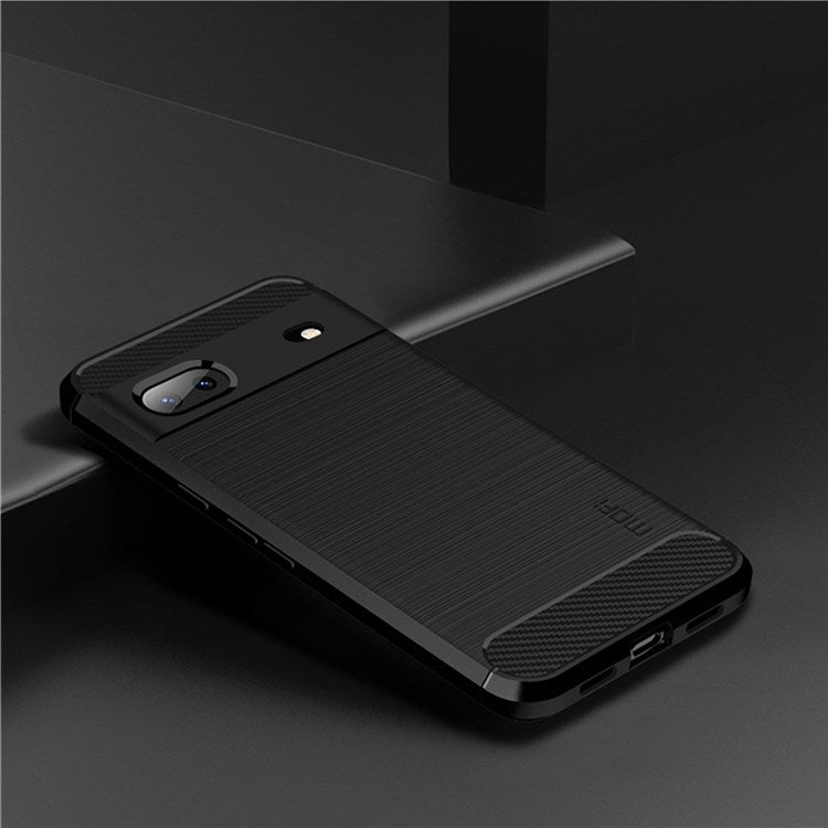 MOFI JK TPU Series-1 for Google Pixel 7 Soft TPU Shockproof Brushed Case Carbon Fiber Texture Design Phone Cover - Black