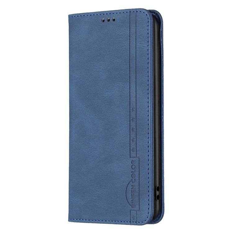 BINFEN COLOR BF Leather Series-5 for Google Pixel 7 Leather Wallet Case, 08 Hidden Magnetic Absorption RFID Blocking Flip Folio Stand Phone Cover - Blue