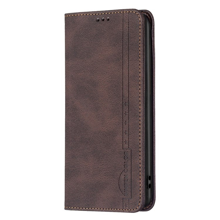BINFEN COLOR BF Leather Series-5 for Google Pixel 7 Leather Wallet Case, 08 Hidden Magnetic Absorption RFID Blocking Flip Folio Stand Phone Cover - Brown