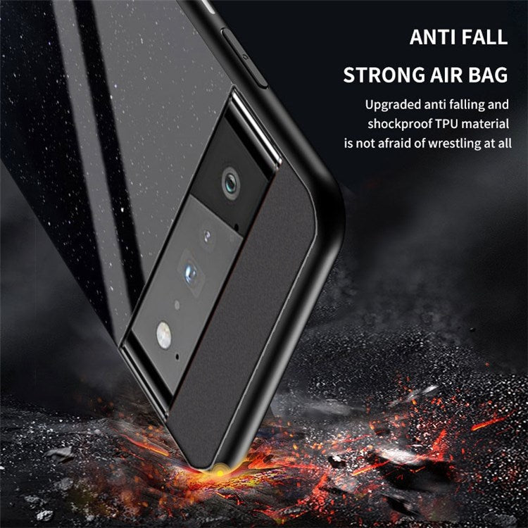 For Google Pixel 7 Starry Sky Pattern Tempered Glass Back+Hard PC+TPU Protective Cover - Dream Starry Sky