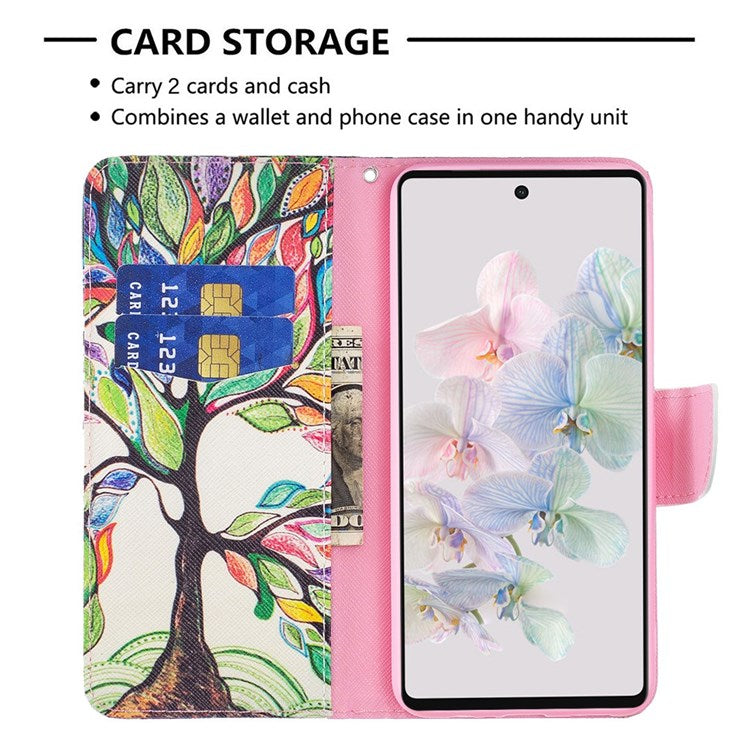 BF Pattern Printing Leather Series-1 for Google Pixel 7 Pro 5G Leather Phone Case with Stand Wallet - Life Tree