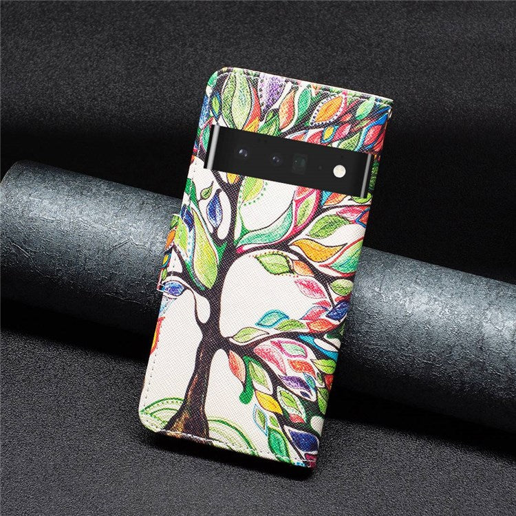 BF Pattern Printing Leather Series-1 for Google Pixel 7 Pro 5G Leather Phone Case with Stand Wallet - Life Tree