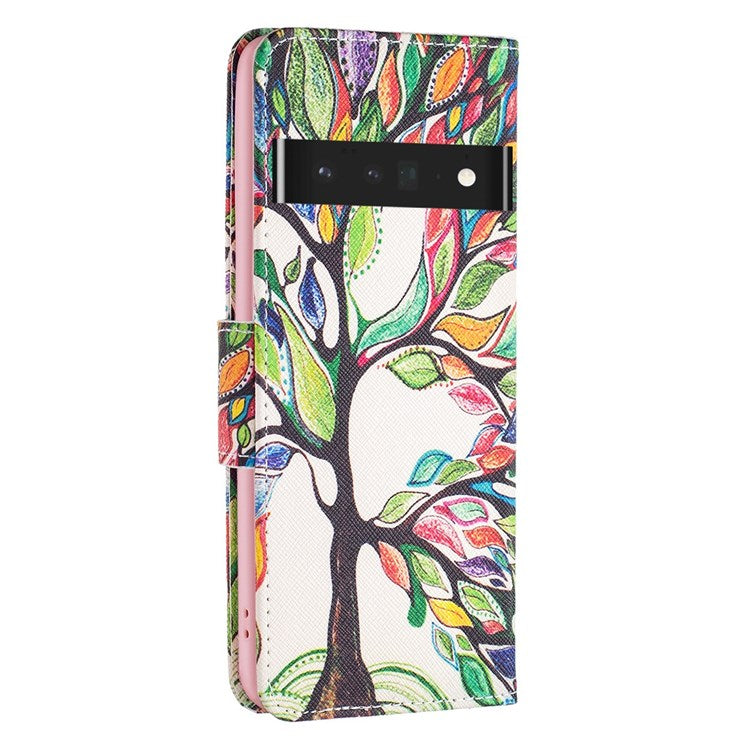 BF Pattern Printing Leather Series-1 for Google Pixel 7 Pro 5G Leather Phone Case with Stand Wallet - Life Tree