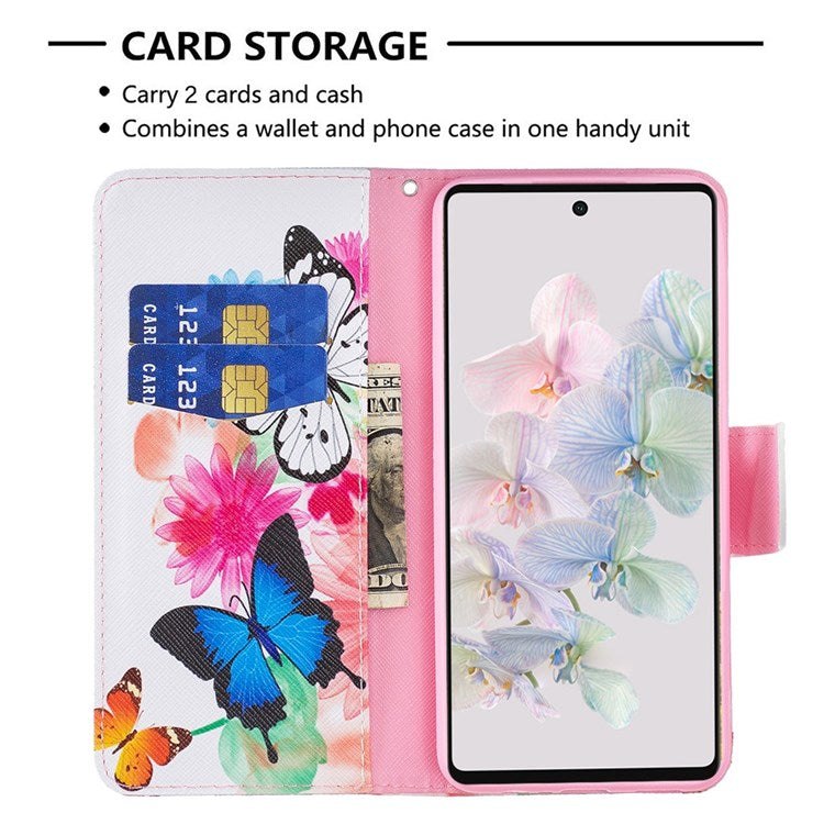 BF Pattern Printing Leather Series-1 for Google Pixel 7 Pro 5G Leather Phone Case with Stand Wallet - Two Butterflies