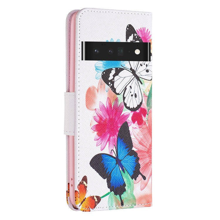 BF Pattern Printing Leather Series-1 for Google Pixel 7 Pro 5G Leather Phone Case with Stand Wallet - Two Butterflies