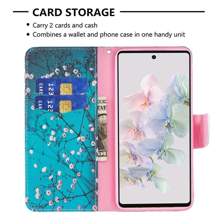 BF Pattern Printing Leather Series-1 for Google Pixel 7 Pro 5G Leather Phone Case with Stand Wallet - Winter Sweet