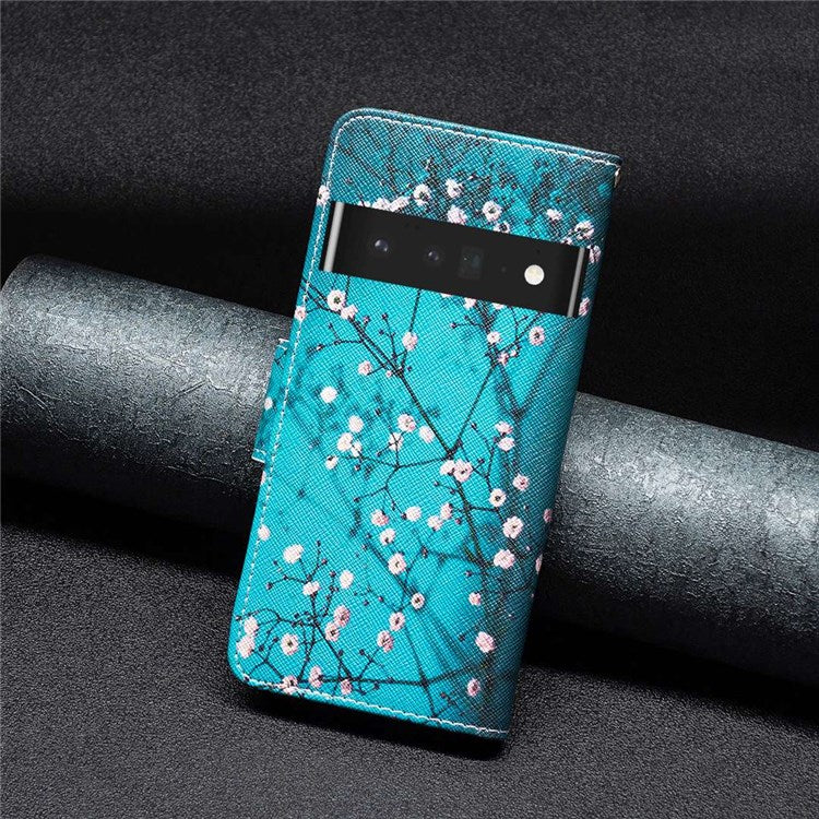 BF Pattern Printing Leather Series-1 for Google Pixel 7 Pro 5G Leather Phone Case with Stand Wallet - Winter Sweet
