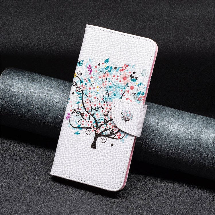 BF Pattern Printing Leather Series-1 for Google Pixel 7 Pro 5G Leather Phone Case with Stand Wallet - Flower Tree