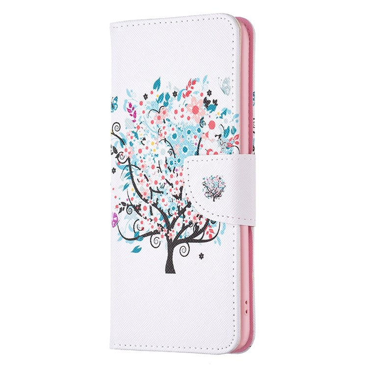 BF Pattern Printing Leather Series-1 for Google Pixel 7 Pro 5G Leather Phone Case with Stand Wallet - Flower Tree