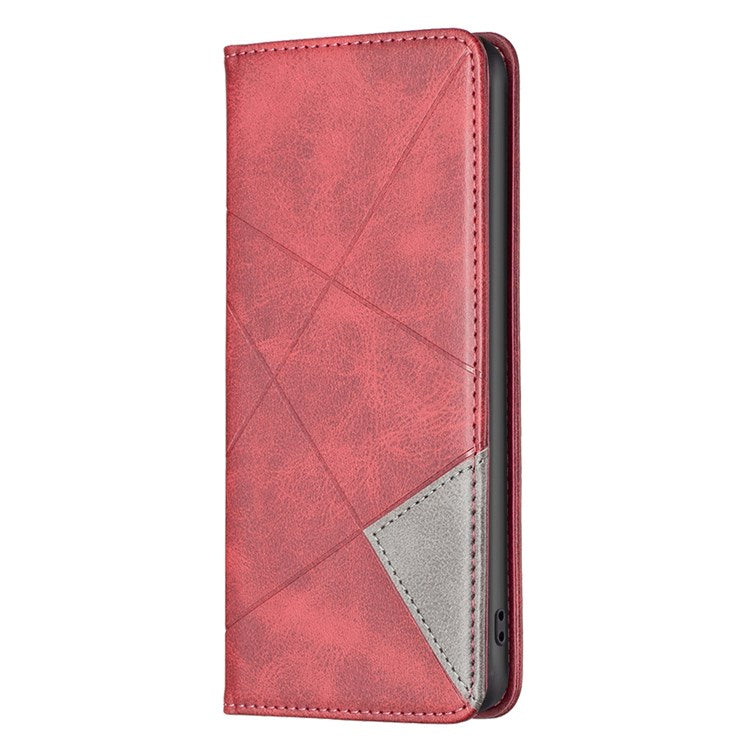 BF Imprinting Pattern Series-1 for Google Pixel 7 Pro 5G PU Leather Flip Cover Rhombus Pattern Imprinte Stand Phone Case with Card Holder - Red