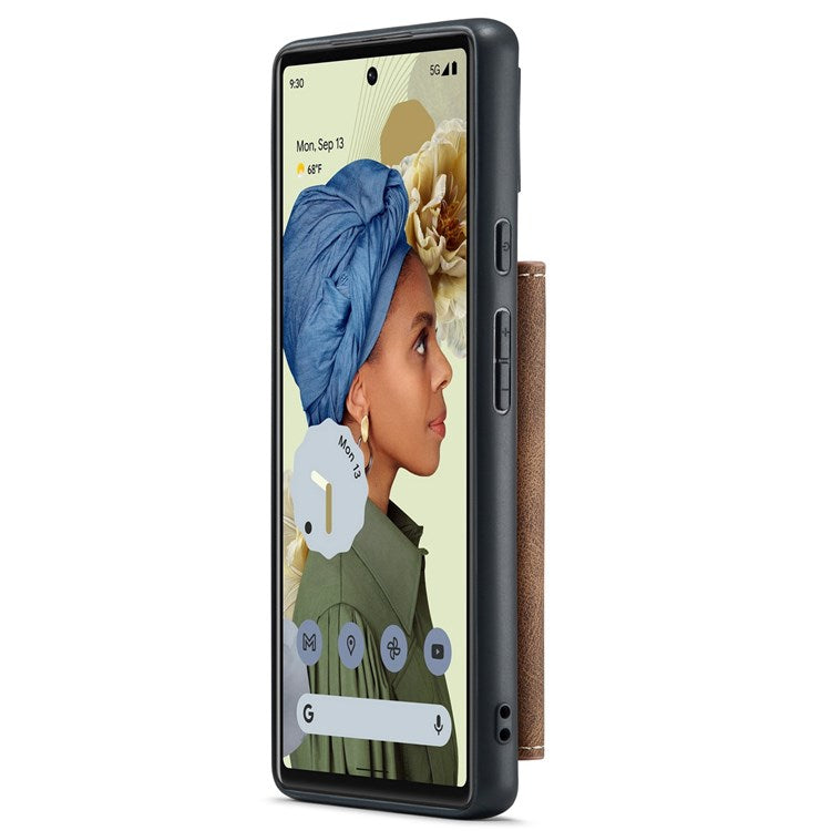 JEEHOOD Detachable Wallet Phone Case for Google Pixel 7, Kickstand PU Leather Coated TPU Shell - Brown