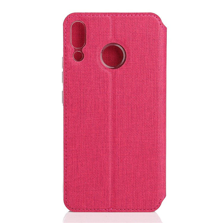 VILI DMX Cross Texture Card Holder Leather Stand Case for Asus Zenfone 5Z ZS620KL/5 ZE620KL - Rose