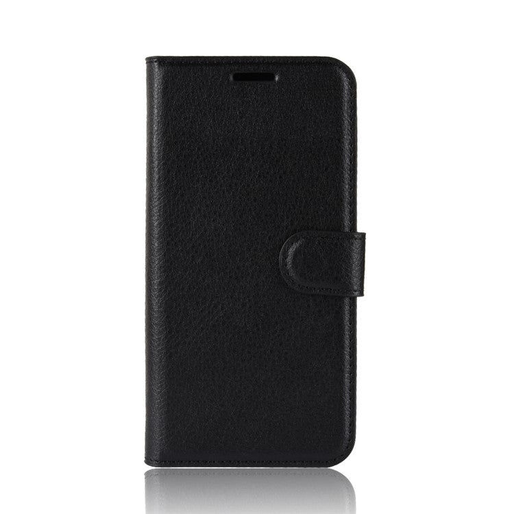 Litchi Skin Wallet Leather Stand Case for Asus Zenfone Max Pro (M1) ZB601KL - Black